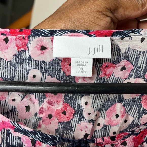 J Jill Floral Long Sleeve Blouse XL - Picture 6 of 12